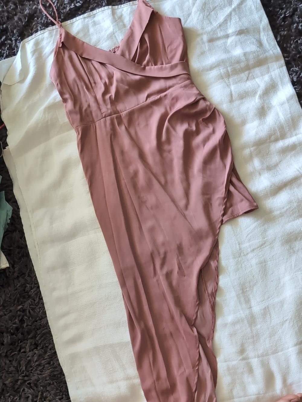 Lulu's Dusty Rose Slip Dress with Thin Straps